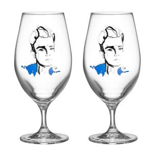 Kosta Boda All About You Celebrate Him Ölglas 40 cl 2-pack Cornflower