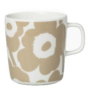 Marimekko Oiva Unikko mugg 40 cl vit/beige
