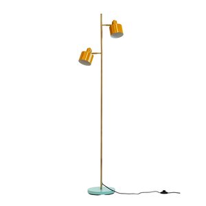 Dyberg Larsen Ocean golvlampa 160 cm curry/mässing/turkos