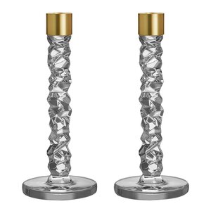 Orrefors Carat ljusstake 24,2 cm 2-pack guld