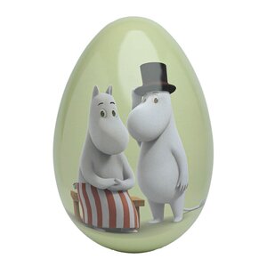 Moomin Påskägg metall 15 cm Föräldrar grön