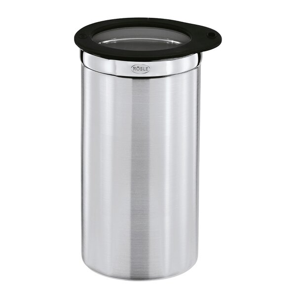 Rösle Förvaringsburk 1,5 L 10x20 cm stål/klar/svart