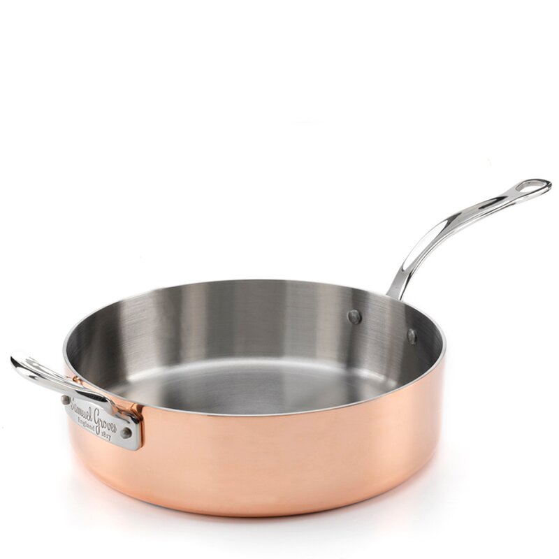 Samuel Groves Copper Induction traktörpanna med lock 26 cm 3,5 L