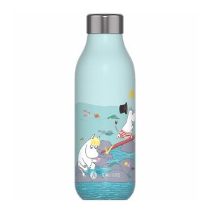 Les Artistes Bottle Up Mumin termosflaska 0,5 L playing on the beach blue