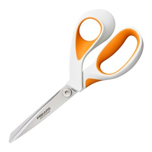Fiskars RazorEdge tygsax softgrip 21 cm orange/vit