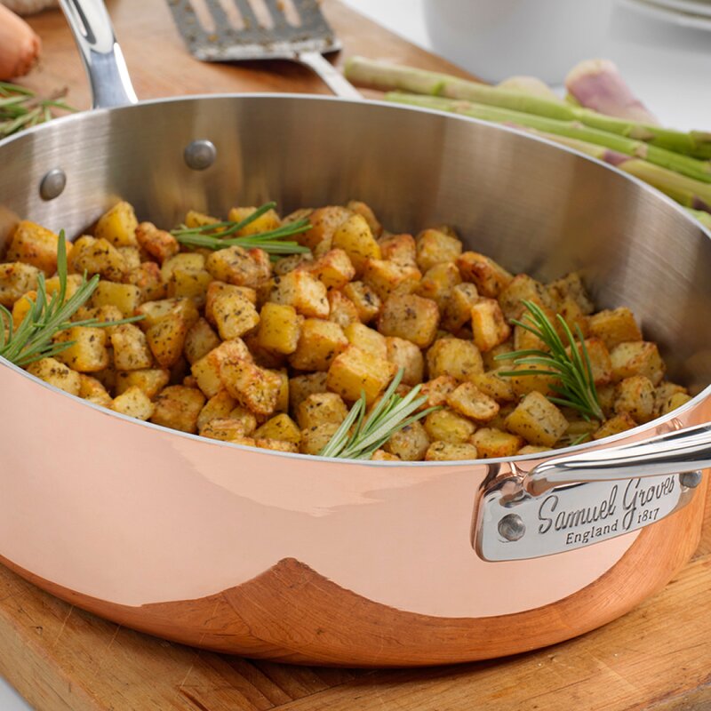 Samuel Groves Copper Induction traktörpanna med lock 26 cm 3,5 L
