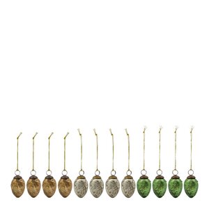 House Doctor Påskägg påskpynt i glas 12-pack flerfärgad