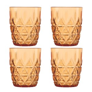 Sagaform Juni picknick vattenglas 28 cl 4-pack bärnsten