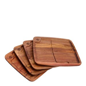 Hexclad Hybrid Bistecca Skärbräda 4-pack Akaciaträ