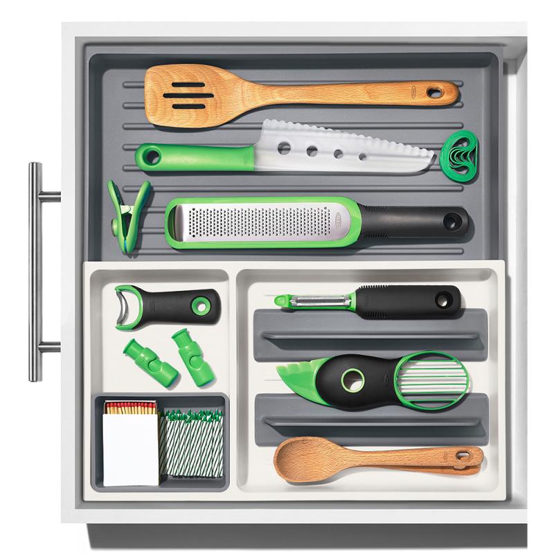 Oxo Lådindelare justerbar Grå/Vit