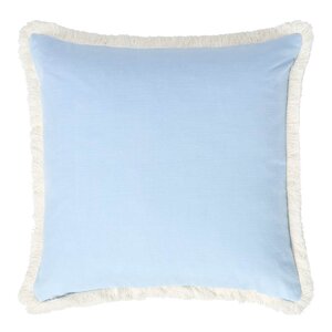 Lexington Kuddfodral linne/bomull med fransar 50x50 cm blå