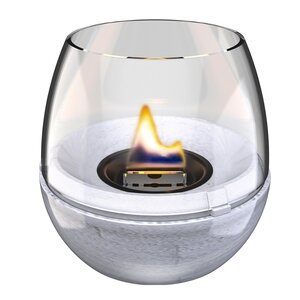 Tenderflame Tulip bordslykta 18 cm reaktiv glasyr blå