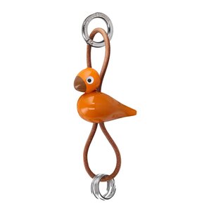 Kay Bojesen Denmark Kay Bojesen nyckelring minifågel med läder orange