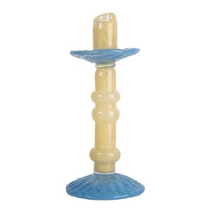 ByOn Lara M ljusstake 26 cm ljus beige/ljusblå