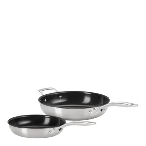 Le Creuset Essential 3-ply stekpanna 2 delar 24+28 cm stål/keramisk