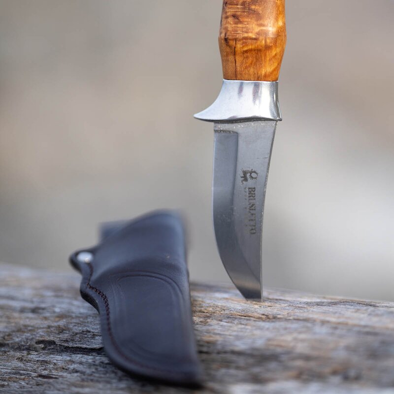 Brusletto Falken jaktkniv 19,5 cm med slida masurbjörk