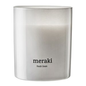Meraki Doftljus fresh linen 9,5x8 cm vit