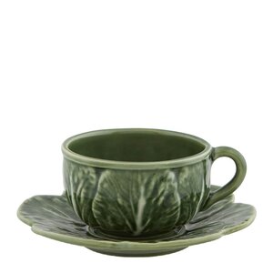 Bordallo Pinheiro Cabbage kopp 30 cl med fat 15 cm kålgrön