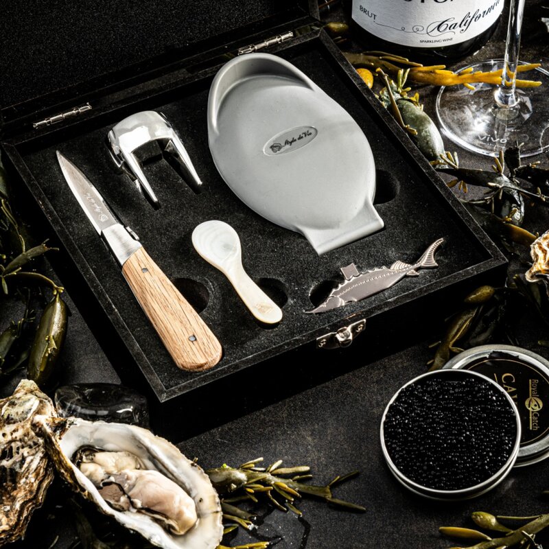 Laguiole Style de Vie Ostronkniv gåvoset 5 delar lyx Ek