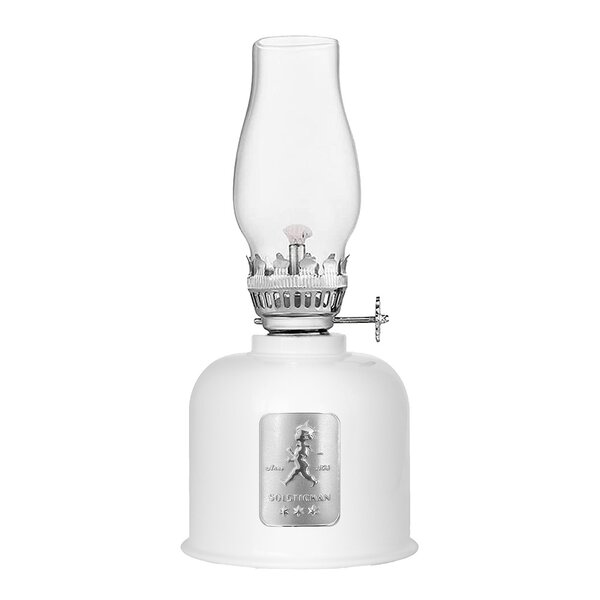 SOLSTICKAN Oljelampa 20 cm vit/silver