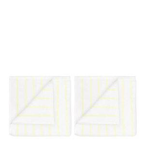 Blomus Arto gästhandduk 50x30 cm 2-pack vit/gul smalrandig
