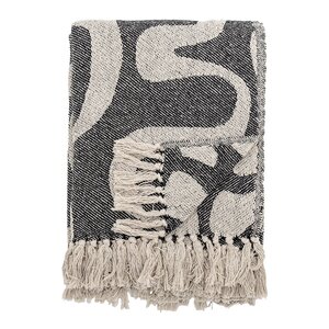 Bloomingville Salobre pläd 160x130 cm svart/natur