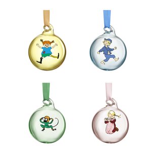 Muurla Pippi & Emil dekorationskulor 5 cm 4-pack