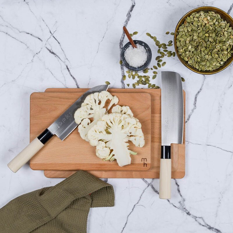 Sekiryu Knivset 2 delar blankt stål/natur