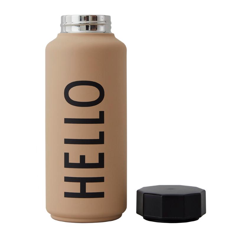 Design Letters To Go Termoflaska Hello Beige 