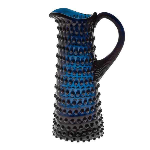 Hobnail karaff hög 1 l royal blue