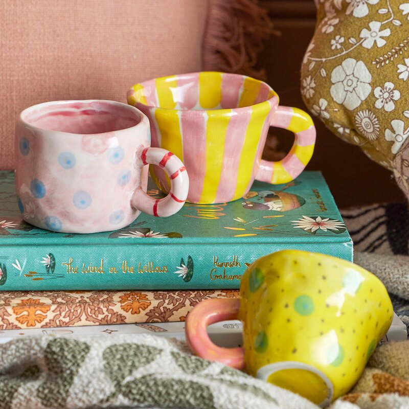 Bloomingville MINI Nini mugg 10?cl rosa/blå/röd