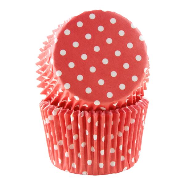 Form 6 cm röd polka 30-pack