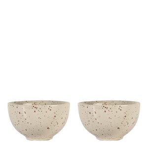 Sagaform Ditte skål 12 cm 2-pack beige/vinröd