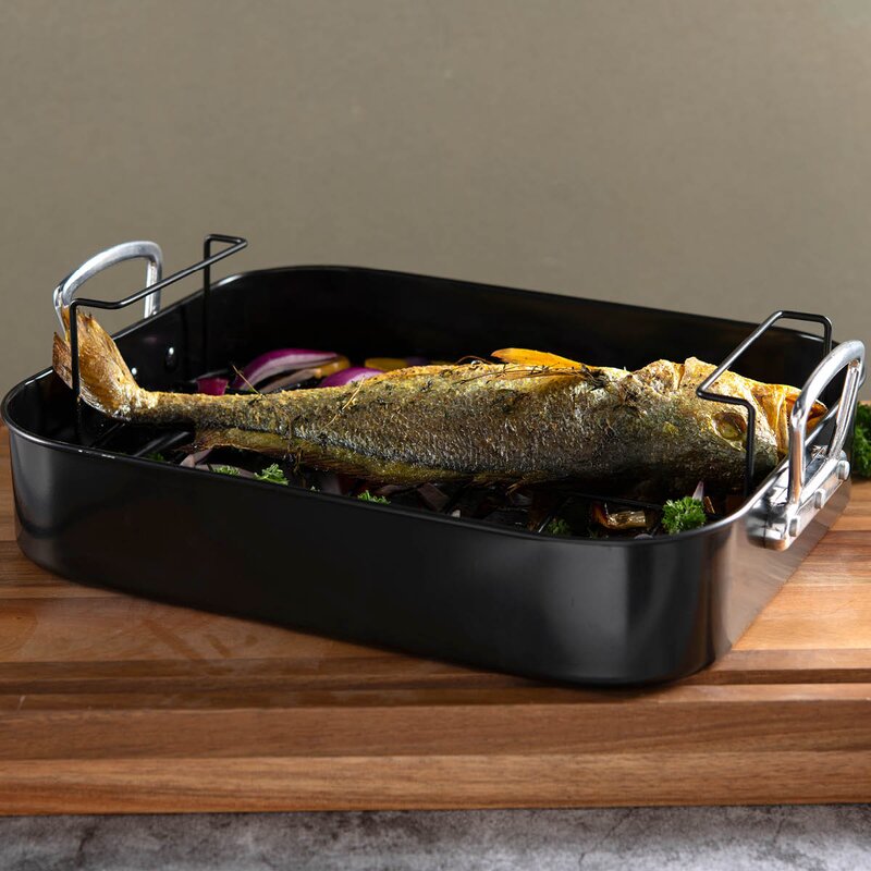 Modern House Kitchen Essentials ugnsform med handtag 40x32x12 cm stål/svart