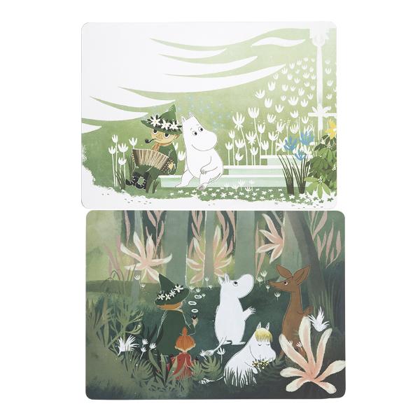 Pluto Mumin Bordsunderlägg 28,5x38,8 cm 2 pack Grön