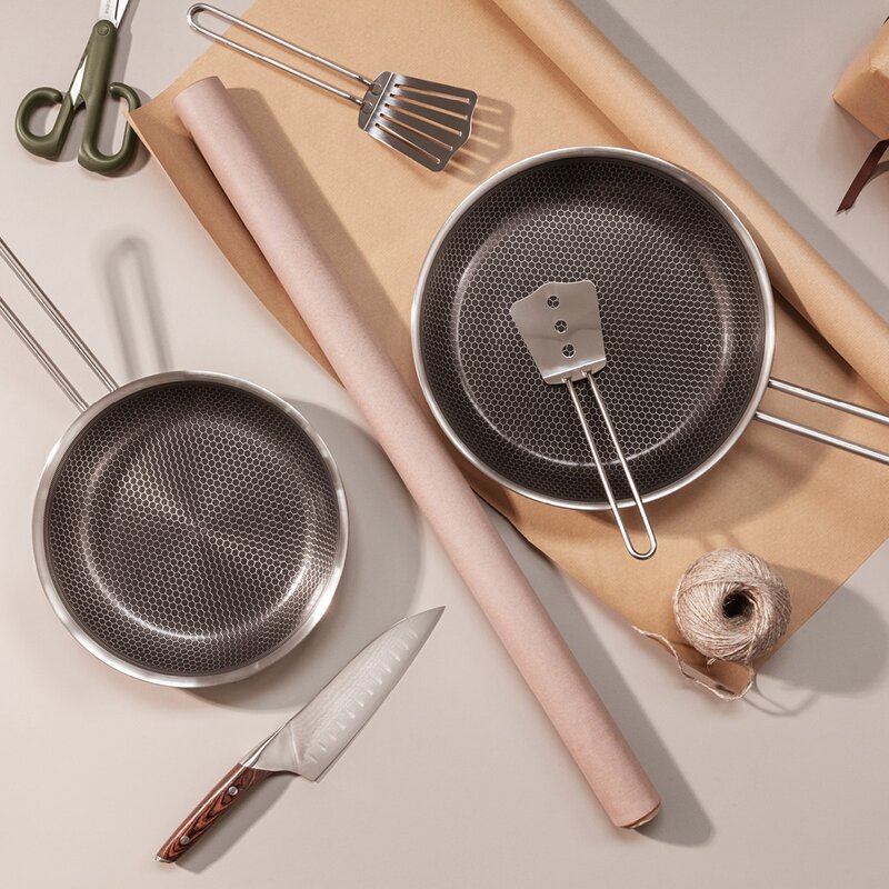 Eva Trio Multi Mosaic stekpanna 2 delar 24x28 cm keramisk beläggning