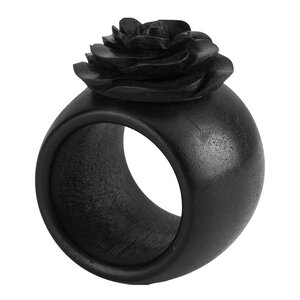 Chamois Rose servettring 4x5 cm svart