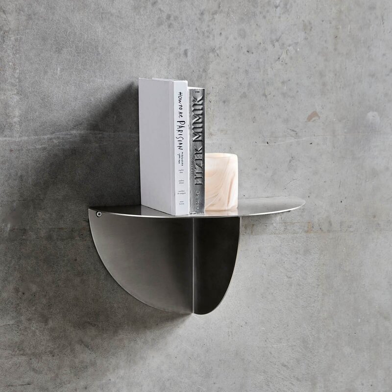 House Doctor Mega vägghylla i järn 18x36x18 cm borstad silverfinish