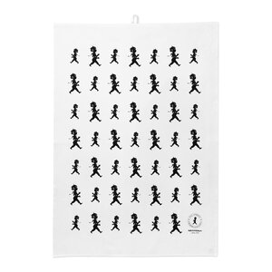 SOLSTICKAN Handduk Halvlinne 50x70 cm Vit/Svart