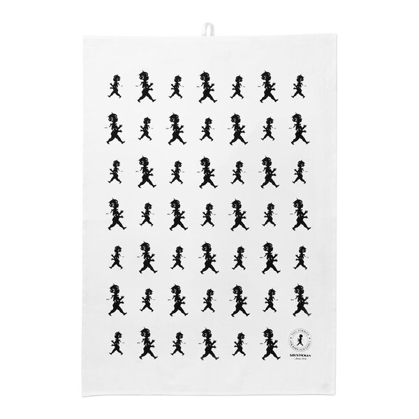 SOLSTICKAN Handduk Halvlinne 50x70 cm Vit/Svart