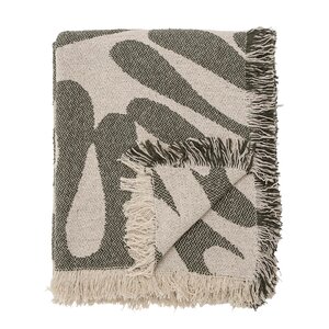 Bloomingville Alk pläd 160x130 cm grön/natur