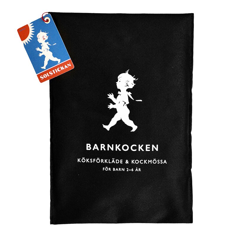 SOLSTICKAN Förkläde + Kockmössa barn Svart