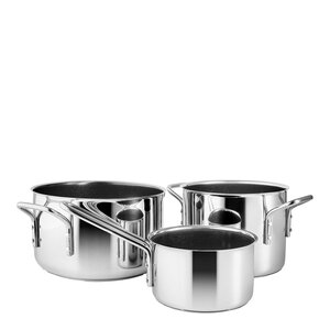 Eva Trio Stainless Steel grytset 3 delar keramisk Slip-Let® beläggning