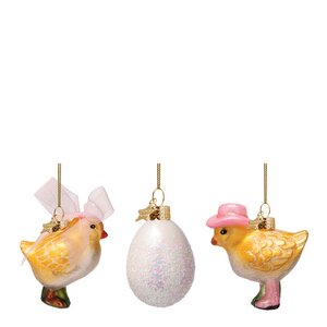 Vondels Påskornamentset Fashion Chicks box 6 cm