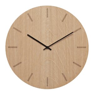 Hemverk Light Oak väggklocka 38 cm ljus ek med svart visare