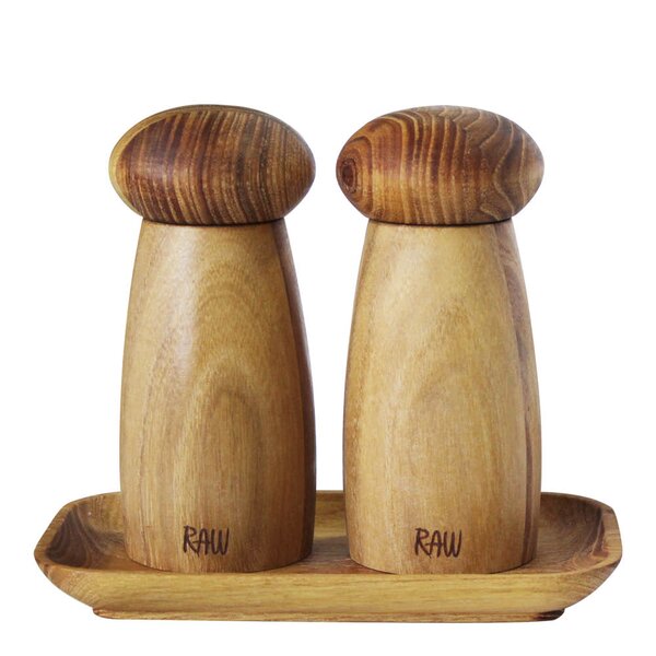 Aida RAW kvarnset med bricka 13,5 cm 3 delar teak