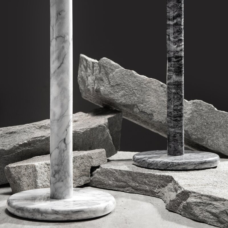 Stiernholm Marmor hushållspappershållare 32 cm vit