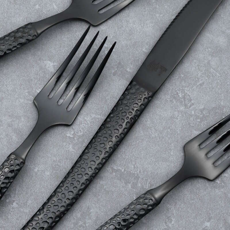 Vargen & Thor Lava bestickset 8 delar antracit