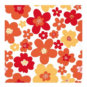 Ambiente Servett 33x33 cm 20-pack Flower Power red
