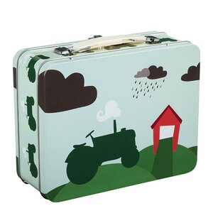 Blafre Traktor & Lada plåtväska 19x16 cm blågrön